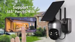 Ctronics Wireless Solar 10000mAh WiFi Surveillance Camera Outdoor 360 PTZ Human Detection Auto Tracking Night Vision 4MP 3MP