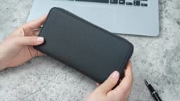 New men's long zipper wallet large capacity multi-card business canvas clutch wallet.