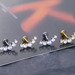 1/5PCS Titanium 16G 5 CZ Labret Lip Rings Crystal Cluster Ear Cartilage Tragus Helix Daith Conch Earring Piercings Jewelry