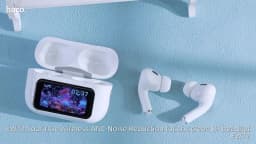 HOCO EW72 Wirelss Bluetooth 5.4 ANC Noise Reduction Earphone With LED Full Touch Smart Screen Charging Box Music Sports Earbuds