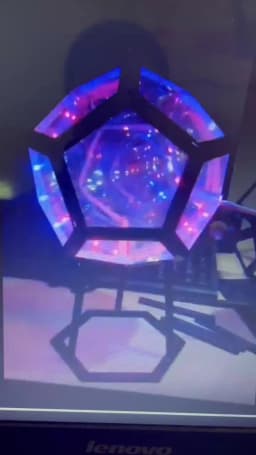 Infinity Dodecahedron Gaming Light 3D Cube Light Desk Cool RGBW Led Table Lamp for Bedroom Gaming Room Decor Led Night Lights