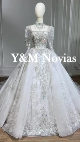 Customized NEW Luxury Square Neck Full Lace Long Sleeve Princess Wedding Dress Decal Bridal Ball Dress Real Dubai Wedding Dress