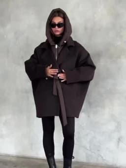 Solid Patchwork Women's Jackets Detachable Hooded Lace Up Pockets Coats Lady Chic Loose Outerwears 2026 Spring Autumn New Coat