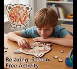 Cartoon Bear Jigsaw Puzzle Desktop Ornament Creative And Adorable Cat And Dog Colourful Wooden Decorative Figurines Home Decor