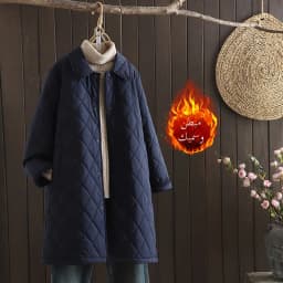 Retro Middle-Aged Mom Quilted Cotton Jacket Long Collar Cotton Coat Large Size Women's Winter Outerwear Elegant Style