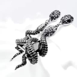 Drop Earrings Black Snake with Stone Vintage Gift For Women High Quality Real 925 Sterling Silver Fine Jewelry
