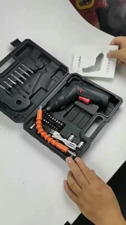 47-Piece Rechargeable Electric Screwdriver Kit 3.6V Cordless Lithium Power Tool Set for Home DIY Repairs and Assembly Tasks