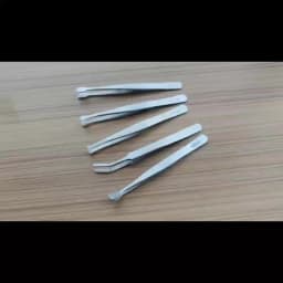 Stainless Steel Precision Stamp Tweezers Round Flat Mouth Warped Head Short Curved Clip Philatelic Tool Shovel-Shaped Paper Clip