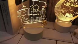 3D Moon Castle Acrylic LED Night Light Eid Mubarak Festival Ornaments Islamic Muslim Party Supplies 2025 Ramadan Home Decoration