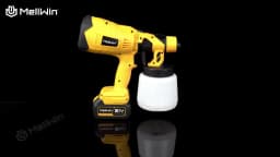 MELLWIN 1000ML Electric Spray Gun Cordless Paint Sprayer HVLP Car Furniture Steel Household Sprayer For Makita 18V Battery Pin
