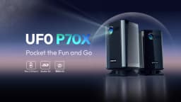 BYINTEK BOOK 1 P70X Portable Built-in Battery 4K Support 3D Wifi for Outdoor Movie Night Home Theater Projectors