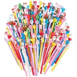 50 Pcs Mixed Gel Ink Pens Black Ink Cool Pens Cute Bulk Assorted Style Novelty Office Supplies Stationery Back to School Season