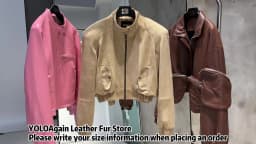 YOLOAgain Suede Leather Jacket Coat Women Real Leather Cropped Jacket Bomber Jacket
