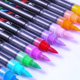 High Grade Acrylic Marker Set with Direct Liquid Soft Brush Tip, Rich Color for Art Creation & DIY Projects