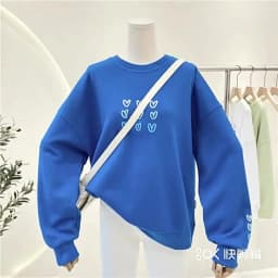 Child Girl Spring and Autumn Long sleeved Round Neck Love Sweater Soft and Comfortable Pullover Children's Loose Tops