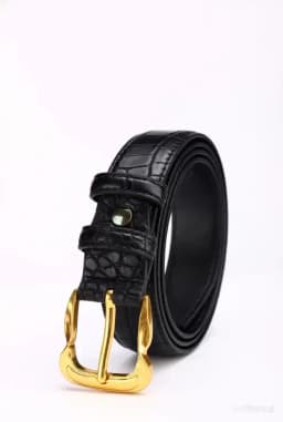 Cowhide Gold-Plated Buckle Belt Original Retro Classic Embossed Ladies Crocodile Belt Versatile Genuine Leather Trend 2.8cm Widt