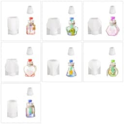Epoxy Resin Drift Bottle Mold Heart Shaped Wishing Bottle Pendant Mold Night Light Keychain Jewelry Making Silicone Mold