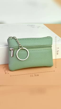 Mini PU Leather Wallet Coin Purse Key Bag Fashion Key Holder Pocket Card Storage Bag Multifunctional Zipper Coin Pouch