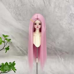 BJD Doll Wig COS Hair Long Bangs Straight Hair Double-tone Color DIY Anime Doll Wig Stylish Wig Cover Accessories Dress Up Toy