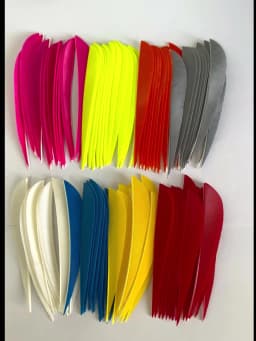 IBOUNFOX 50Pcs 4" Turkey Feather Fletching Right/Left Wings Archery Hunting Arrow Feathers DIY Carbon Woonden Arrow Vanes