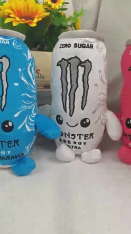 Monster Energy Drink Can Plush Toy - Cute Soft Cartoon Stuffed Doll Home Decor & Gift for Fans Friends - New Plushie Figure