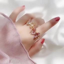 Butterfly Mood Ring Gradient Color Adjustable Temperature Ring Jewelry For Kids Birthday Gold Butterfly Rings Wholesale 2023