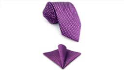 Mens Necktie Set Purple Dots Tie Pocket Square Violet Lavender Classic Extra Long Bow Tie Pre-Tied Boys Size for Kids Available