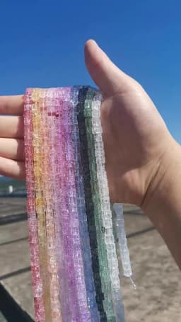 Natural Stone Square Beads Crack Crystals Gem Loose Spacer Cube Beads for Jewelry Making DIY Bracelet Necklace Accessories 6mm