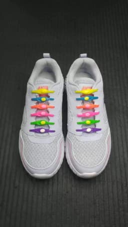 12-Pack Laceless Silicone Elastic Laces Rubber Laces Adult Kids Lazy Lace Free Laces One Size Versatile Fits Most Shoes