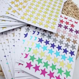 5pcs colored star stickers - perfect for DIY crafts, planner decorations, and journal decorations.