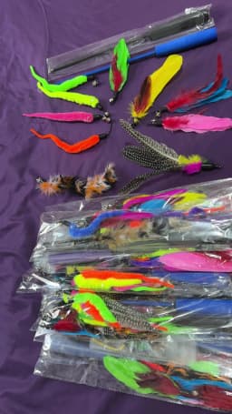 Kitten Toys Variety Pack Funny Cat Stick Scalable Cat Pole Plush Toy Feather Replacement Head Interactive Fun Pet Supplies