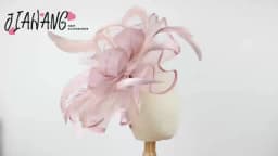 Large Chiffon Fascinators Hat with Feather, Cocktail Tea Party Horse Racing Derby Headwear for Women