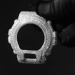 THE BLING KING Full Iced Out Moissanit Watch Case For DW6900 Cubic Zirconia Replacement Cover Hip Hop Luxury Mod Accessory