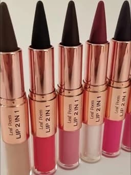 Sexy Red Black Lipstick Waterproof Lipliner Makeup Black Purple Rose Double Head Matte Lipgloss Tapered Lip Liner Contour Pencil