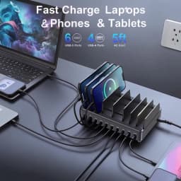 500W USB C Charger 10 Ports GaN Charging Station Stand PD 100W Fast Charge for MacBook Pro iPhone Samsung Laptops Tablets