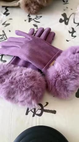 Women Winter Keep Warm Plush Wrist Fingertips Clamshell Touch Screen Gloves Fashion Elegant Retro Luxury Drive Cycling Thicken