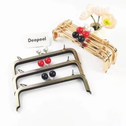 1/2Pcs 20cm Metal Pearl Head Handle Embossed Bag Kiss Clasp Handbag Frame Lock Buckle Purse Replace Handles DIY Accessories