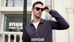 AIOPESON Brand Mens New Cotton-blend Solid Zip Up Sweatshirts Casual Sport Cardigan Jacket Sweatshirt for Men