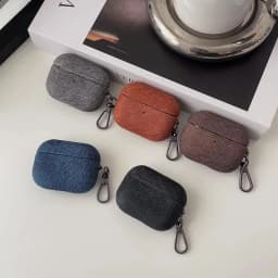 Fashion Matte PU Leather Hook Earphone Case For Apple Airpods 1 2 3 4 Pro 3 2 Wireless Bluetooth Earphone Anti Scratch Cover
