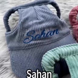 Personalized Name Embroidery Pet Dog Hat Corduroy Adjustable Cap for Small Medium Dogs Cats Custom Puppy Sun Hat