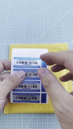 New100% total transfer tamper obvious waterproof label security guarantee invalid sticker Blue double serial number seal sticker