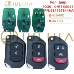 JULIJIA PCF7939M 4A 433MHzKeyless Go Smart Remote Key Fob Jeep Wrangler JL Gladiator 2018-2022 FCC ID:OHT1130261 68416-782AA