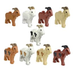 MOC City Animal Building Block Figures Goat Sheep Dog Lion Panda Cheetah Parrot DIY Farm Street View Accessories Bricks Toy Gift