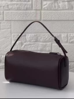 Donna-in Full Grained Calfskin Mini Handbag for Women Real Leather with Shoulder Strap Barrel-shaped Crossbody Purses