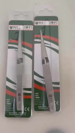 1Piece Cross Lock Stainless Steel Precision Tweezers Reverse Action Tweezer Maintenance Hand Tools 121mm