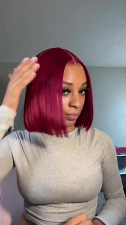 99J Burgundy Colored 200 Density Straight Short Bob Wig 13x4 HD Full Lace Front Human Hair Wigs For Women 8-14 Inch Remy Hair