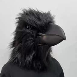 Unique Shaggy Feather Raven Mask Creative Black Animal Costume Accessories For Halloween Party Cosplay Themed Event