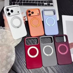 Luxury Water Ripples 360 Rotating Bracket for Magsafe For iPhone 18 Pro Max 18pro 17 Pro Frosted Hard Shockproof PC Holder Cover
