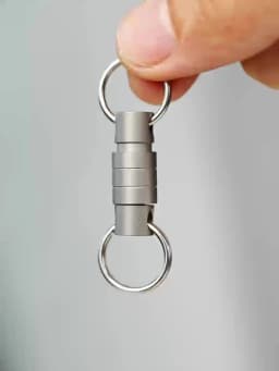 MINI Titanium Alloy Rotating Ring Buckle Keychain Waist Belt Buckle Spring Locking Keyring Outdoor Tool EDC Tool