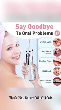 3 Modes 5 Nozzles Water Flosser 1600 Pulses/min 0.6mm Fine Jet Food Grade High Pulse Oral Irrigator for Teeth Cleaning Gum Care